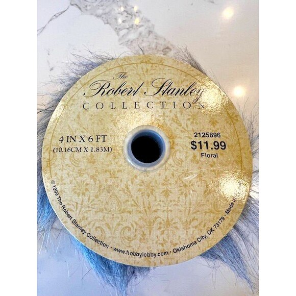 Gray Faux Fur Ribbon Spool  4" X 6" Robert Stanley Collection Brand New Set of 2 - Picture 5 of 5